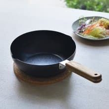 日本FORMLADY 小泉誠 ambai日製原木柄深型鐵炒鍋-20cm
