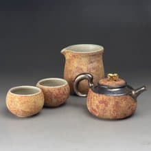 良時美器|台灣陶藝作家周聖鈞 眩泥茶壺組一壺兩杯一茶海