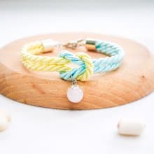 Mashmallows Rope Bracelet with Lucky Stone - Blue&Yellow