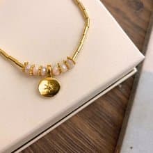 晨光星語 手工玻璃珠黃銅手鍊   可調手圍