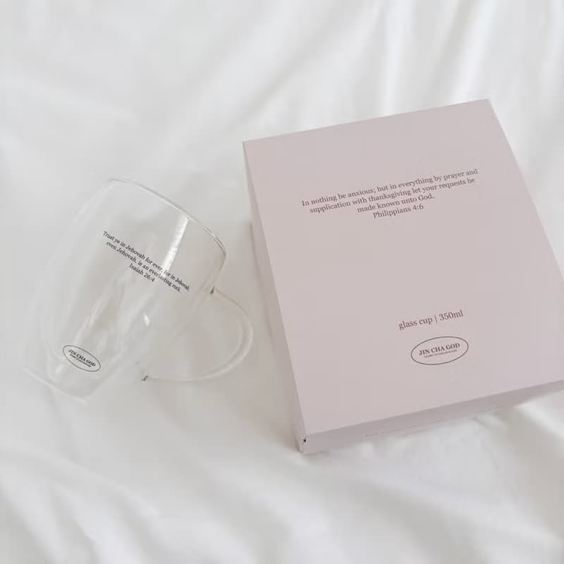 JIN CHA GOD-把手雙層玻璃杯 經文款 你們當倚靠耶和華 直到永遠