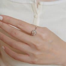 Small Daisy Ring 小雛菊花 黃色藍寶石 純銀戒指 優雅簡約