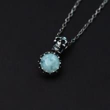 Gemstone Skull Silver Pendant Necklace