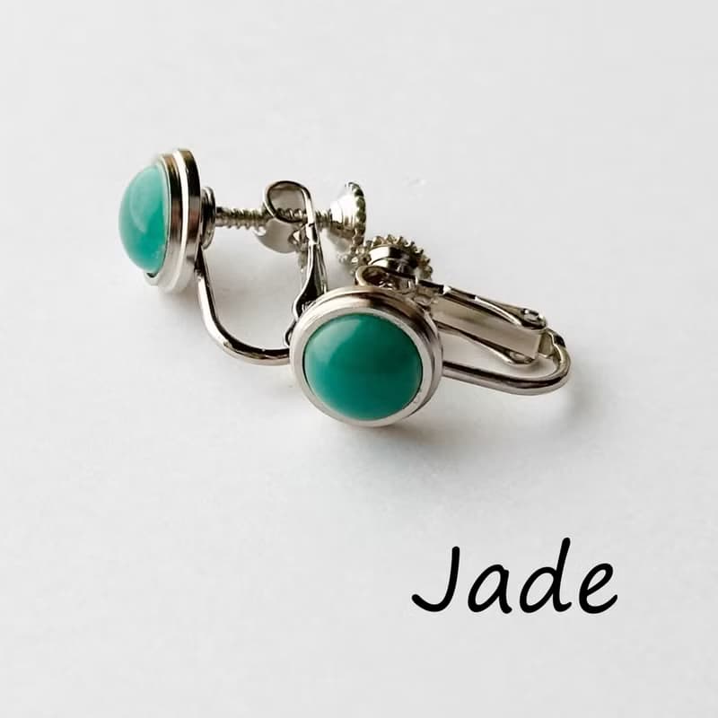 セピア小【Jade】 七宝焼のイヤリング 純銀張七宝