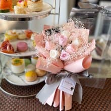 可寄台灣 三色 迷你 9 枝 玫瑰花 保鮮花束 永生花束 不凋花束