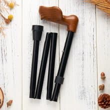 【長輩禮物】人體工學折疊手杖 - 紳士黑 (左手用)