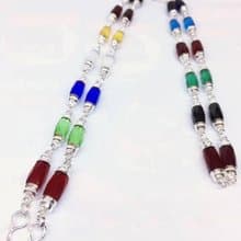 Necklace, Gemstone, 6 mm. cane shape, covered with 925 Silver , can be worn over the head, beautiful Gemstone