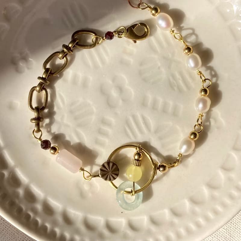 老林雜貨 | 翡翠蜜蠟珍珠串串手鍊