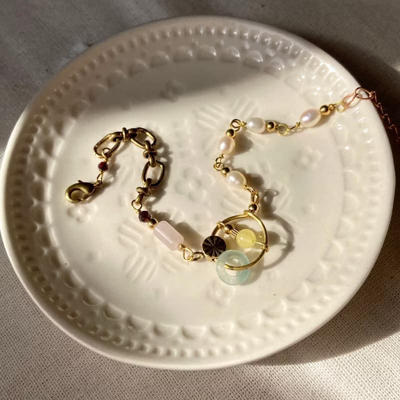 老林雜貨 | 翡翠蜜蠟珍珠串串手鍊