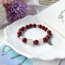 【赤雲】硃砂 白瑪瑙 藏銀 S925純銀設計手鍊