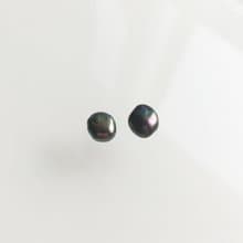 Silver Black Keshi Pearl Earrings, Stylish Earrings