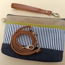 手拿包 Lovely Canvas Pouch and Crossbody, Striped Design 化妝包 /收納袋