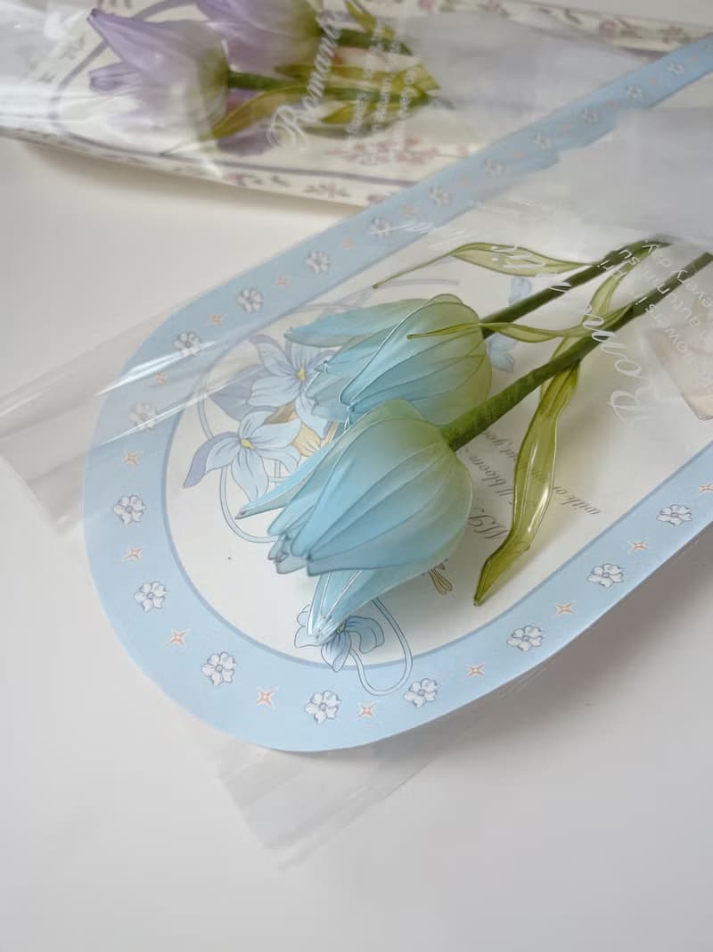 寄語花箋 藍 樹脂鬱金香花飾