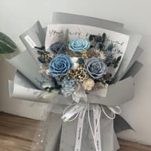 藍灰色系\情人節花束\永生花花束