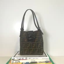 Fendi啡色老花皮革肩帶手提袋腋下包 日本中古Vintage