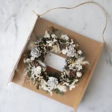 溫暖的冬季 聖誕花圈 聖誕花禮 永生花 不凋花 乾燥花 永生松