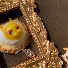 可愛 原創Sunny Side up太陽蛋貓咪系列 荷包蛋 早晨全餐 項鏈
