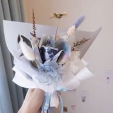 【鈔票花束】單朵有錢藍色(千元真鈔需另匯款)