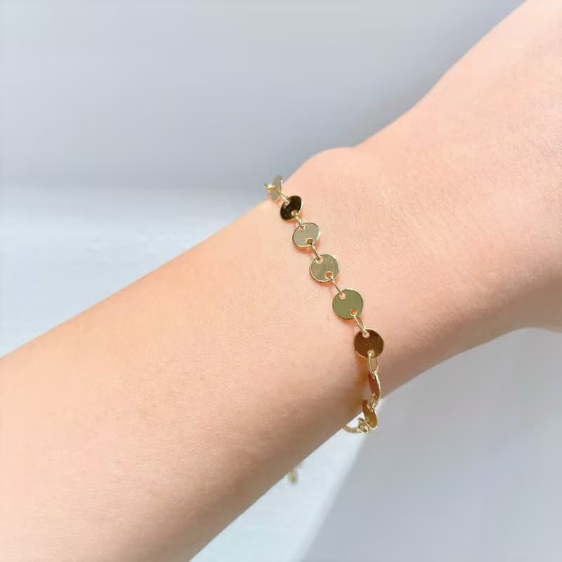 │日常│幸運金片 • 14kgf • 手鍊 • 可調式手鍊 • 注金