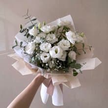 【鮮花】白綠色洋桔梗自然風鮮花花束