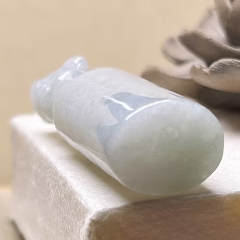 【招財神獸】白翡翡翠貔貅玉印章 | 天然緬甸玉翡翠A貨 | 送禮