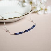 Fine Lapis Lazuli Bracelet, 925 Sterling Silver,Taurus, Virgo Birthstone Gift