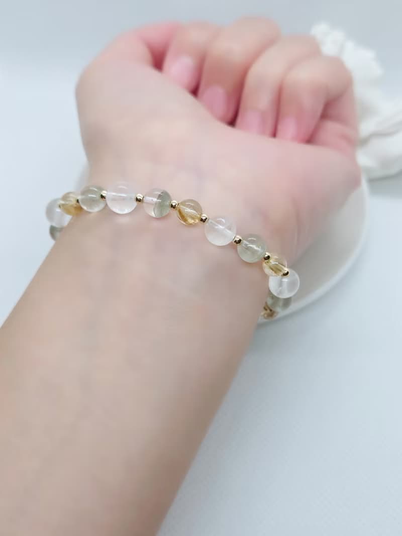 【光脈】鈦晶、白幽靈、綠幽靈水晶手鍊