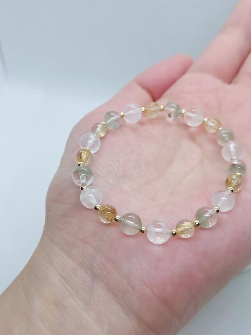 【光脈】鈦晶、白幽靈、綠幽靈水晶手鍊