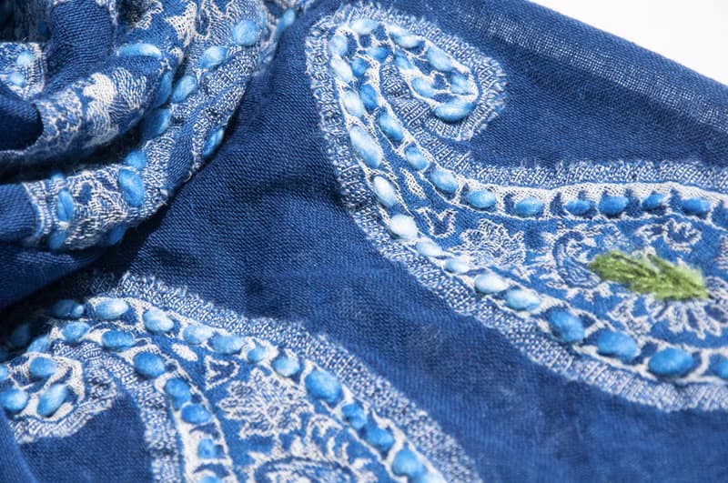 喀什米爾Cashmere/水煮羊毛披肩/針織圍巾/刺繡圍巾/羊絨披巾-花