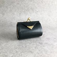 【 日本直送　名牌中古包 】Yves Saint Laurent イヴ・サンローラン コインケース ブラック YSL レザー がま口 オールド hvc8nr
