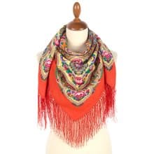 Authentic Pavlovo Posad Russian Shawl Scarf Soft 100% Wool 89x89 cm 2003-3