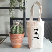 摩艾 鬍子 Moai 隨行杯手機錢包飲料提袋帆布 原創 插畫 復活節島