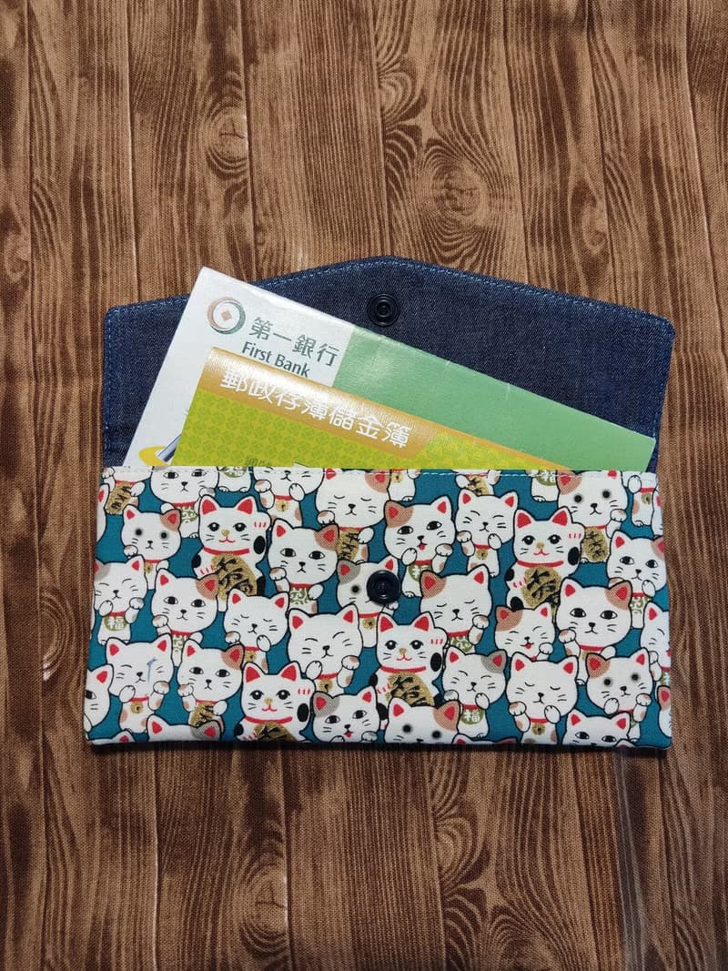 雙層紅包袋/存摺袋/手機袋/錢包/海浪兔兔/綠招財貓