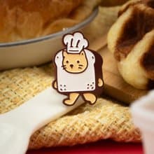 BaCatte Sando Dyed Enamel Pin — Sandwich Baker Cat | Cute Food Illustrations
