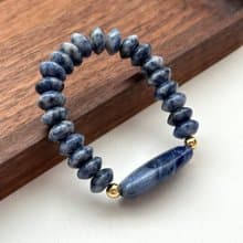 【釐清自我】藍紋石蝶珠簡約鍍金手鏈 驅除壓力 堅定與勇氣治癒心