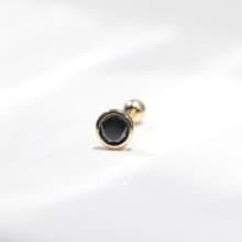 14K Black CZ Piercing 黑包金鎖珠耳環耳骨 耳窩 不退色