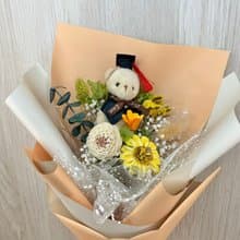 畢業季主題花卉 畢業熊/擴香索拉太陽花花束