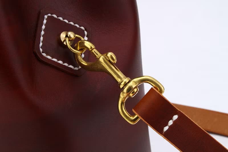 【切線派】水桶包純手縫植鞣革真皮女士肩背包方底 手染巧克力色