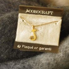 古董金色字母J萊茵石項鍊 短鏈 Coro Corocraft 英國 N553
