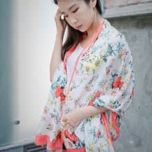 unni甜美長絲巾 遮曬 擋風 披肩 scarf 圍巾 保暖 保暖 絲巾圍脖