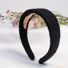 black glitter tweed hairband handmade headband