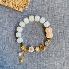 天然寶石多寶手鏈 // 和田玉老型珠 歐泊 女王貝 碧璽