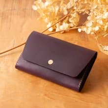 シンプルなマチつきカードケース 名刺入れ　Patan-card マチつき #Plum【入学祝】【就職祝】【カスタム可能なギフト】
