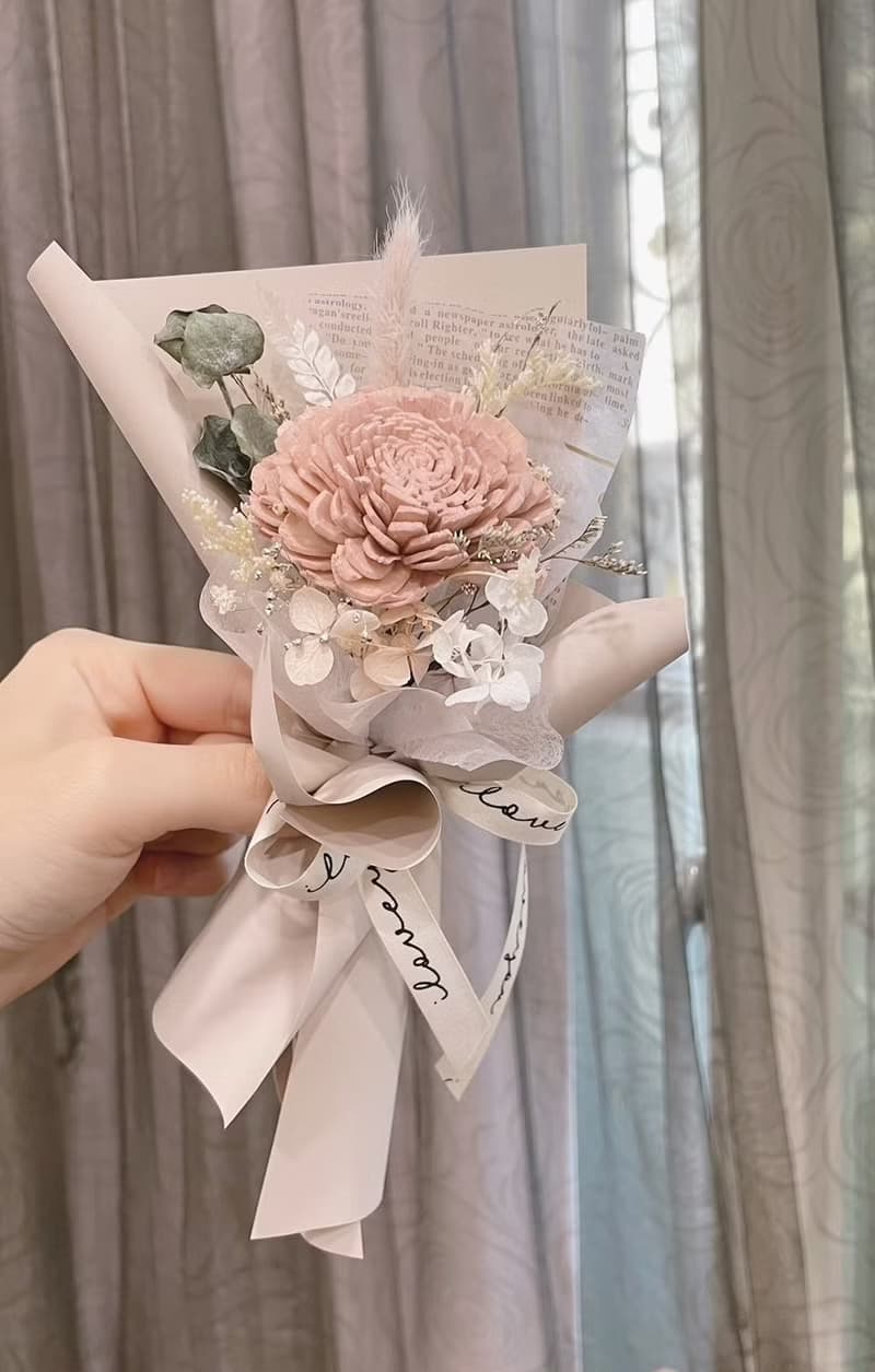 【香氛擴香花束】小資款 單支玫瑰 擴香 生日禮物 乾燥花束 茶色