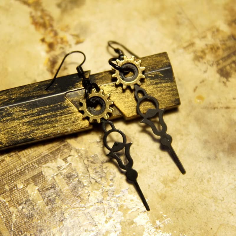 蒸汽朋克 金屬復古 工業齒輪 鐘表指針 耳釘 耳掛 耳飾