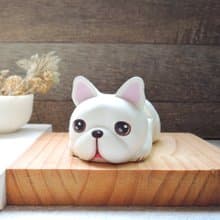 可愛法鬥犬 手機架 名片架 白法鬥 手工木製療癒小木雕公仔