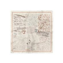 ::真絲絲巾100%silk:: —英文書信印花大方巾 90x90cm禮