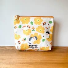 Meow北歐風花花貓插畫化妝袋小物包