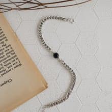 畢業禮物 七夕 午夜爵士純銀手鍊(黑瑪瑙) 復古個性鎖鏈 中性禮盒