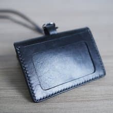 藝創小間 | 橫式黑色植鞣革證件套識別證卡套零錢包  情人節 禮物